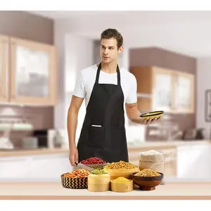 Best quality custom logo cotton polyester kitchen cooking apron for promotion