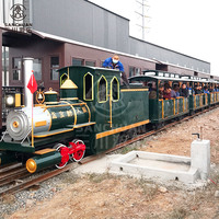 Manèges de train antique de voie de train à vapeur d'équipement de parc d'attractions extérieur