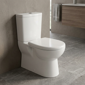 Inodoro de Cerámica sin Borde de Alta Calidad, Inodoro de Dos Piezas con Tanque de Descarga, Inodoro Cuadrado, Artículos Sanitarios - Product Image 4