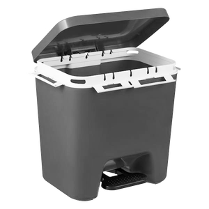 Contenitore per la raccolta differenziata con fino a 3 scomparti. Ecologico, 45 litri. Grigio antracite. - Product Image 2