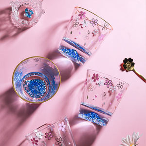 Verre à liqueur à barre en spirale en forme de mont Fuji en gros avec décalcomanies cerise verre à boire de petite capacité - Product Image 4