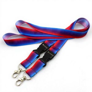Lanières en polyester de haute qualité pour la vente en gros, personnalisables avec <span class=keywords><strong>porte</strong></span>-badge et <span class=keywords><strong>porte</strong></span>-clés, avec logo - Product Image 1