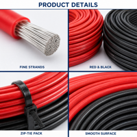 Cable de Construcción de Cobre Estañado Trenzado con Aislamiento XLPO, Clasificación de 300V, Diámetro de 1-16mm2, Rollo Rojo y Negro para Cableado Doméstico