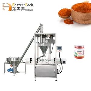 Multifunctional And Capping Manual Dry Semi Automatic Pouch Hopper Screw Type Powder Filling Machine