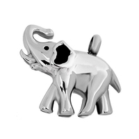 Urne commémorative pour animaux de compagnie en acier inoxydable plaqué argent, en forme d'éléphant, pour enfants, cendres d'animaux, pendentif, bijoux
