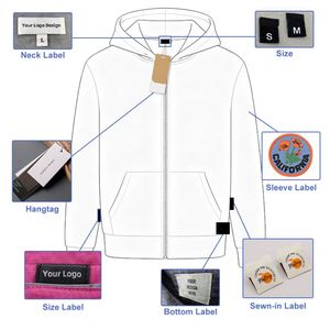 Sudadera con capucha con cremallera extragrande de invierno, de hombro caído, 300 g/m² de peso pesado, lisa, personalizada, al por mayor, para fabricantes - Product Image 4
