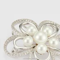 Eleganti spille fatte a mano da donna coreana accessori spille spilla fiore strass matrimonio con perla