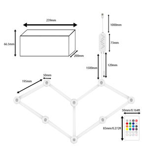 RGB Smart <span class=keywords><strong>LED</strong></span> Light Bar 9 Segmento Glide Wall Lighting Design moderno para Home Decor Gaming Streaming Music Sync para Sala de estar - Product Image 6