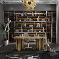 Bureau d'ordinateur contemporain pour la maison et le bureau, avec accents en laiton et plateau gravé – Vente en gros