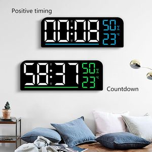 Factory's New Modern LED LUMINOVA Brightness Adjustable Timer Alarm Digital Table Wall <b>Clock</b> Square Shape <b>Battery</b> Operated ABS - Product Image 2