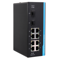 Interruptor de red industrial gigabit poe de 8 puertos, 10 puertos gestionados, equipo de seguridad, cámara ip, cámara cctv