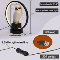 Lampe de table de bureau créative 3D personnalisée, nouvelle, avec motif animal, LED, décoration de chambre d'enfant, décoration de Noël, statue de hibou de luxe, veilleuse pour la maison