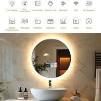 Grace New Ai Mirror Vercon Miroir de salle de bain intelligent Miroir Bluetooth de haute qualité Contrôle vocal Système Youtube Spotify Android