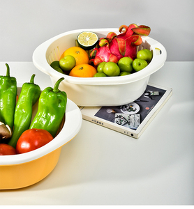 Cesta de Almacenamiento de Verduras para Cocina de Gran Tamaño SQ21, <span class=keywords><strong>Escurridor</strong></span> de Frutas y Verduras de Doble Capa, Estilo Nórdico - Product Image 5