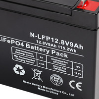 Neata Paket Baterai Lithium Ion Phosphate BMS 12V 9Ah 12.8V LiFePO4 yang Dapat Disesuaikan