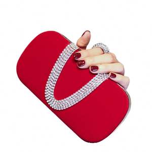 Sacs de soirée de luxe en gros pour femmes, pochettes à strass, sacs à main à bandoulière avec chaîne - Product Image 4