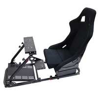 Cockpit de Simulation de Course en Acier Réglable, Siège de Simulateur de Conduite VR pour Jeu de Voiture, Simulateur de Course à Monnayeur