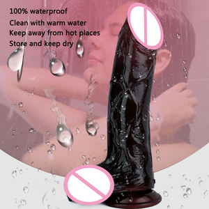 24CM ukuran besar Vibrator realistis gelap <span class=keywords><strong>Dildo</strong></span> merangsang Vagina 10 frekuensi Vibrator dengan Sucker mainan seks untuk wanita - Product Image 6