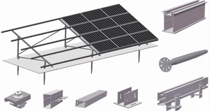 Venta al por Mayor de Fábrica, Productos Más Vendidos, Planta de Energía de Paneles Solares, Popular Sistema de Montaje Solar de Acero para Suelo - Product Image 3