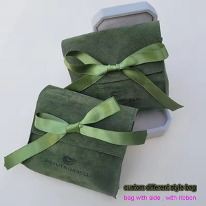 Custom Logo Green Velvet Gift <b>Bags</b> Thicker Soft Jewelry Pouch for Watches Necklaces Economical <b>Dust</b> Sack for Weddings Parties - Product Image 5