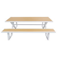 Ensemble de table à manger personnalisée en usine pour bébé, chaise pour activités de plein air, table à déjeuner au repos, banc en bois avec pied mental durable