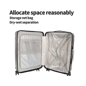Nouvelle valise de voyage à poignée large avec ouverture frontale, chargement USB, serrure à code, porte-gobelet, cadre en aluminium, <span class=keywords><strong>bagage</strong></span> unisexe - Product Image 2