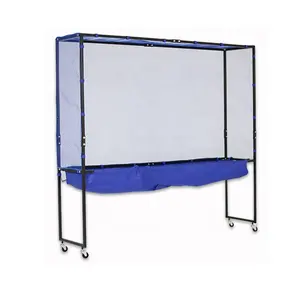 Wholesale high quality table tennis collection net set oem foldable ping pong pickup catching net with hole and wheels