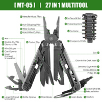 Pince multifonction professionnelle Xhandle MT-05 25-en-1 avec lame en acier inoxydable VG10 et jeu de tournevis pour la survie, le camping et la réparation