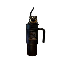 Gobelet Isotherme Thermos à Café en Acier Inoxydable Dessin Animé pour Filles, Bouteille d'Eau avec Paille
