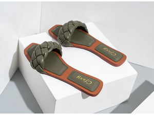 Sandalias Planas de Playa Suaves de Última Moda para Mujer, Fáciles de Tejer, de Tela, para Fabricantes de Pantuflas, Venta al por Mayor - Product Image 4