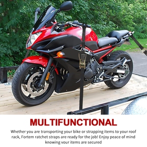 OEM 4-Piece 1500lb Tie-Down Set 1 Inch 15ft Cargo Motorcycle Straps S Hook End 1500lb Ratchet Tie Dows <span class=keywords><strong>Sangle</strong></span> d'arrimage en polyester - Product Image 5