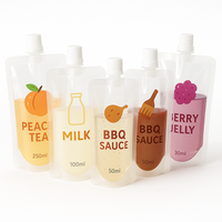 Sacs pochette à bec liquide réutilisables imprimés personnalisés emballage de qualité alimentaire pochette à bec verseur debout avec bec