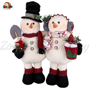 Zaves 18 pollici stile Country in piedi pupazzo di neve con tazza di uccelli accessori per interni ed esterni fabbrica di natale all'ingrosso - Product Image 4