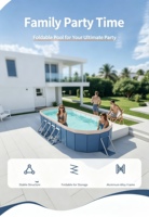 Piscine Pliable Extérieure en PVC Épaissi Anti-Expansion, Résistante à l'Usure, Grande Taille, avec Grand Support, Idéale pour Fêtes à Domicile et Villas