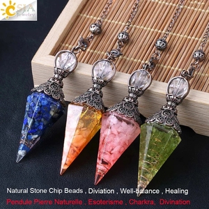 CSJA 7 chakra reiki Cristaux de pierre de guérison naturelle pendule radiesthesie pendulo <span class=keywords><strong>quartz</strong></span> G854 - Product Image 3