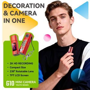 Mini caméra <span class=keywords><strong>rouge</strong></span> à lèvres transfrontalière pour étudiants, 48MP, zoom optique 8x, avec carte mémoire, prise de vue HD pour campus, format pouce - Product Image 4