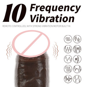 10,6 Zoll realistische kaffee farbene einziehbare <span class=keywords><strong>Penis</strong></span> 10-Gang-Vibration starker Schub Dildo weibliche Masturbation Sexspielzeug Pene - Product Image 3