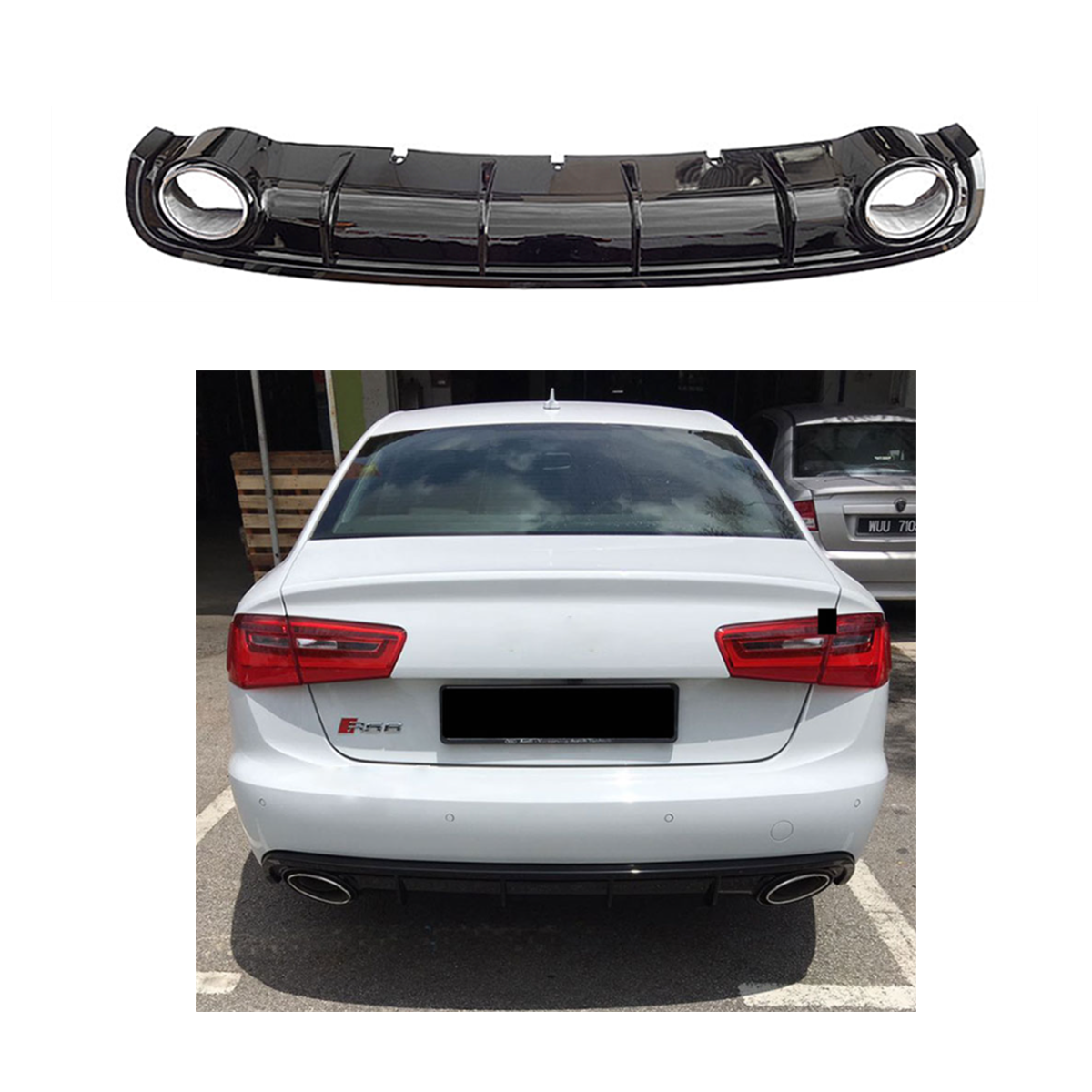 audi a6 c7 rear diffuser rs style