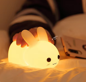 Wholesale Cute Animal Rabbit LED Night <b>Light</b> Soft Silicone Bedroom <b>Lamp</b> USB Rechargeable <b>Lamp</b> for baby Kids home decoration - Product Image 4