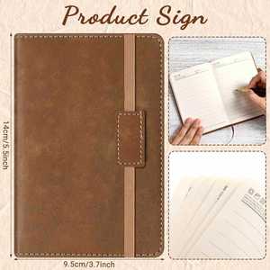 Custom A5 Leather Hardcover Journal Thank You Daily <b>Notebook</b> with <b>Lined</b> Pages-Gift - Product Image 2