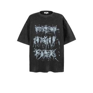 เสื้อยืดผ้าฝ้ายเฮฟวี่เวทสำหรับผู้ชายและ250gsm ใส่ได้ทุกเพศเสื้อผ้าแนวสตรีทแบบลำลองล้างแนววินเทจ - Product Image 5