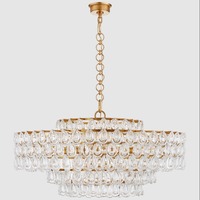Lustre long en acier et albâtre de luxe 8146 avec finition dorée LED pour salle à manger, taille personnalisable