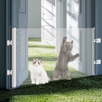 Barrière de Sécurité Automatique Rétractable Sans Perçage pour Animaux de Compagnie, Barrière Anti-Chats pour Porte, Clôture pour Chiens, Barrière d'Isolation Intérieure, Garde-Corps pour Porte