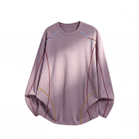 T-shirt à manches longues pour homme, surpiqûres contrastées, coupe oversize, respirant et anti-humidité, idéal pour le quotidien – Approvisionnement direct usine