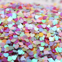 3mm 500g Hartvormige Nagelsequins Oogmake-up Glitter Patches Kraal Stickers DIY Kristal Slime PVC Balvullers