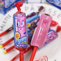Fabriekslevering van aardbeiencola-smaak harde lolly's, fruitig zoet, cartoonvormig, zakformaat, 60g, 24 maanden houdbaarheid