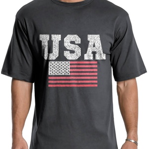 Camiseta Clásica de Cuello Redondo para Hombre con Diseño de la Bandera de EE. UU., Tejida en 100% Algodón, Ajuste Cómodo, Secado Rápido, Transpirable, para Uso Diario - Product Image 4
