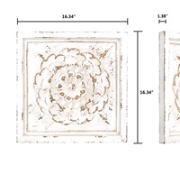 Ferme à la main décoratif lavé blanc fleur Design carré rustique bois cadre mural décor à la maison Art panneau tenture murale décor
