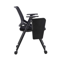 Chaise de formation moderne pour salle de conférence, pliable, avec tablette intégrée, en maille, compatible tablette, avec tablette d'écriture, siège en mousse haute densité, structure en plastique