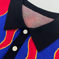 Pull rayé personnalisé Polo lettre chemises en tricot à manches longues hauts décontractés hommes bouton col rabattu pull en tricot